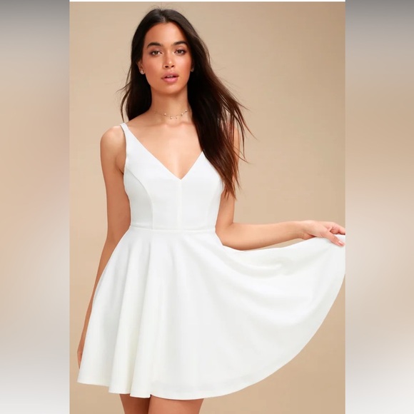 Lulus Dresses & Skirts - Lulu’s Darling Delight White Skater Dress- Women’s S